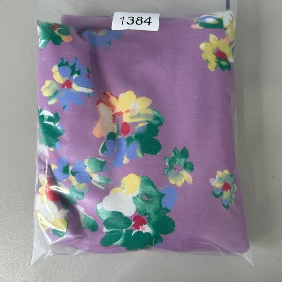 Logo Lounge Lori Goldstein Tunic Top Size 3X Purple Floral Pockets Artsy - Picture 6 of 10